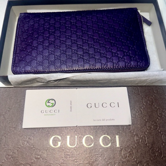 GUCCI Microguccissima Zippy Wallet in Purple and Silver Hardwear - Picture 3 of 16